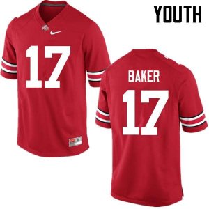 NCAA Ohio State Buckeyes Youth #17 Jerome Baker Red Nike Football College Jersey CNY0645TB